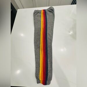Kids 5 Stripe Aviator Nation Sweatpants, size 12